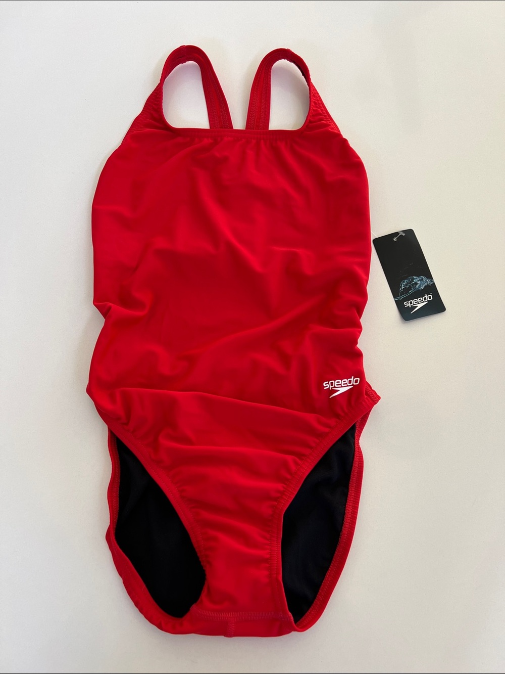 NEW with tag SPEEDO team red competition one piece swimsuit size 8/34